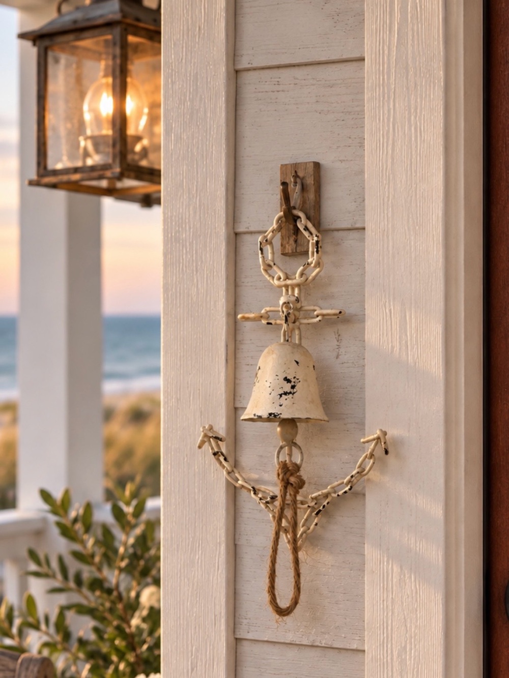 Distressed Iron Anchor Bell – Coastal Nautical Wall Decor